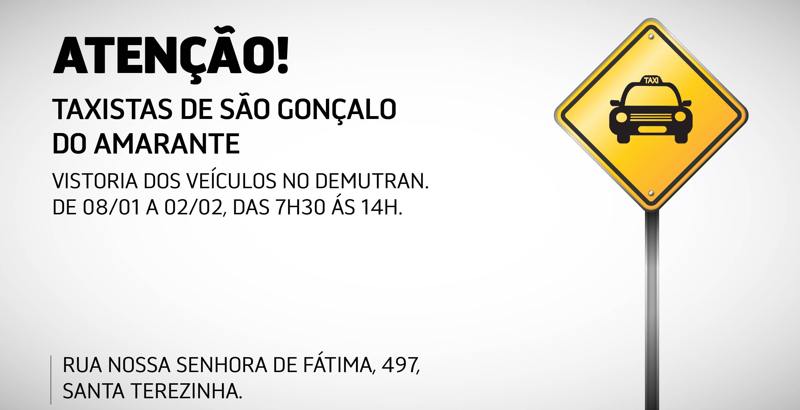 Demutran convoca taxistas para vistoria anual Demutran convoca taxistas para vistoria anual
