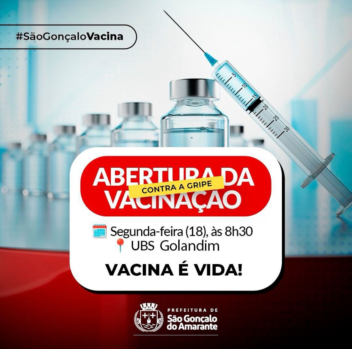 Proteja-se e proteja os outros: Vacinação contra Influenza disponível em São Gonçalo do Amarante a partir de segunda-feira (18)