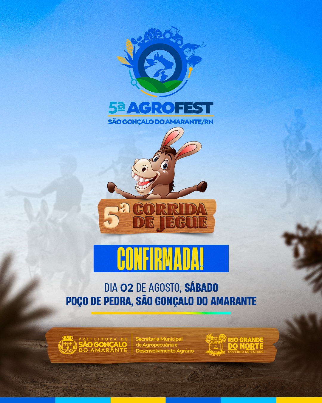 Corrida de Jegue está confirmada na programação da 5ª Agrofest em São Gonçalo do Amarante